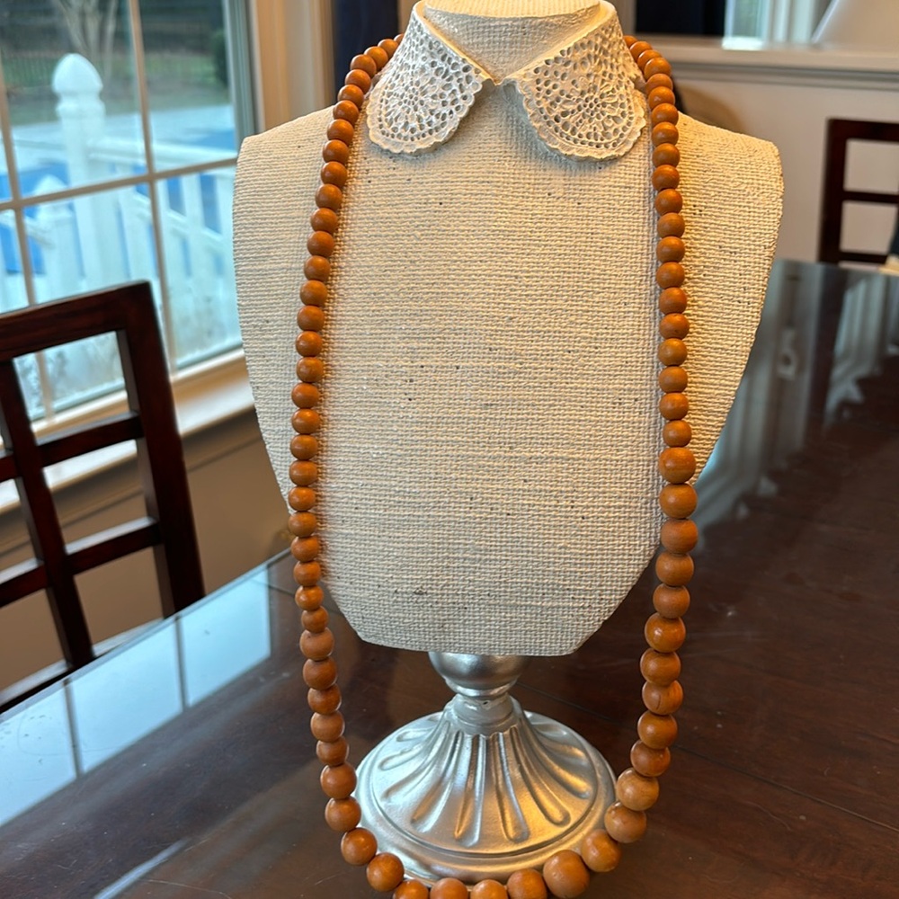 Tan wooden bead Necklace